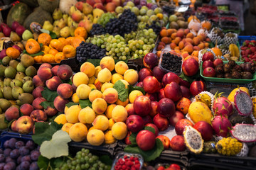Naklejka na ściany i meble Fresh fruits at a market