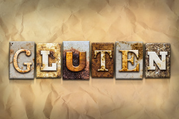 Naklejka premium Gluten Concept Rusted Metal Type