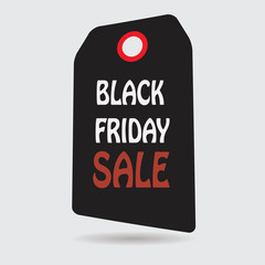 Black friday sale realistic paper price tag. Label. Vector illustration