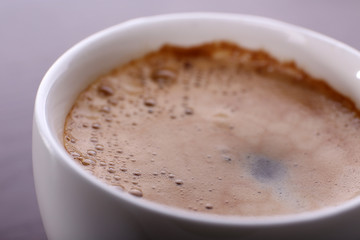 Cup of coffee close up