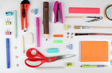 Stationery objects isolated on white