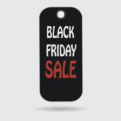 Black friday sale realistic paper price tag. Label. Vector illustration