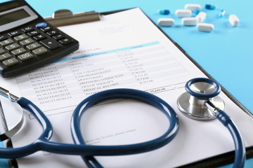 Doctor workplace close up