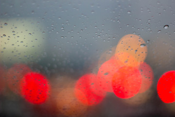 Red bokeh with water drop