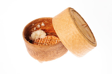 Used bamboo basket for thai sticky rice
