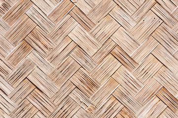 Close up old Woven flat mat  bamboo grass