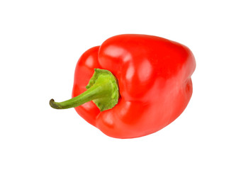 Fresh sweet red pepper, isolated on white background