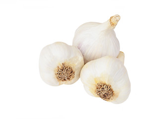 Fresh garlic vegetable, isolated on white background