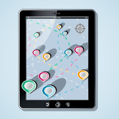 App Navigation in modern flat screen gadget