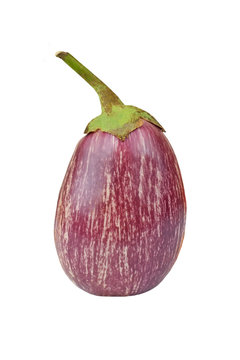 Ripe eggplant vegetable, isolated on white background