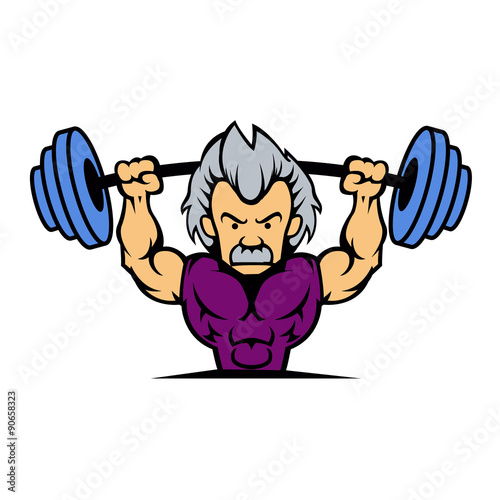 U0026quot Old Man Lifting Weights Cartoon U0026quot Stock Image And Royalty