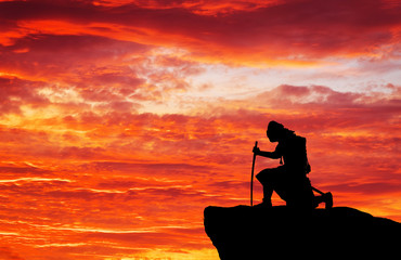 Samurai on top of mountain. Conceptual design.