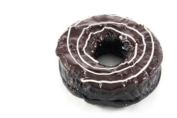 chocolate donut on white background