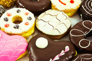 Assorted sweet donuts ,vintage style