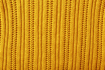 Yellow knit wool fabric