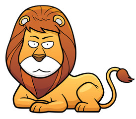 Vector illustration of Lion cartoon