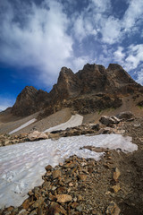 The clear blue sky in the Grand Teton National Park as we made our way up to static peak divide. 
