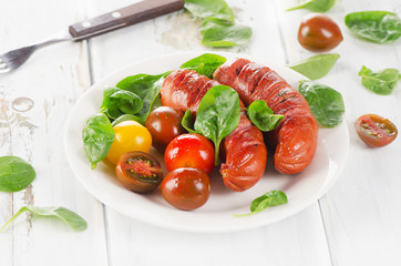 Sausages with Cherry Tomatoes