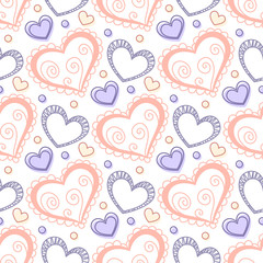 Seamless pattern with hearts