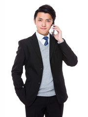 Businessman talk to cellphone