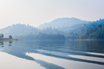 Beautiful lake reflection in the water