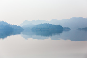 Beautiful lake reflection in the water