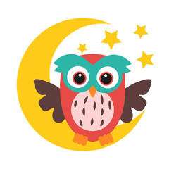 owl sleeping on the moon