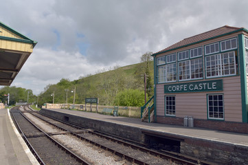 Fototapeta premium Railway station at Corfe, Dorset