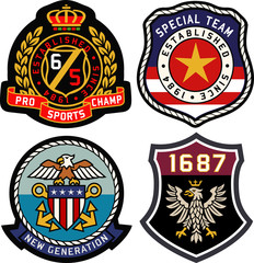 Set of retro vintage badges shielding
