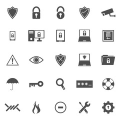 Security icons on white background