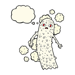 cartoon spooky ghost with thought bubble