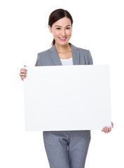 Fototapeta premium Businesswoman show with the white board
