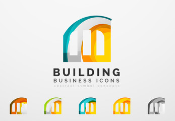 Fototapeta premium Set of real estate or building logo business icons