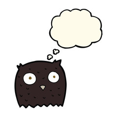 cartoon owl with thought bubble