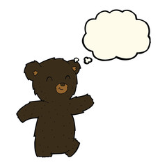 cute cartoon black bear with thought bubble