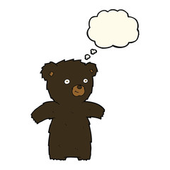 cute cartoon black bear with thought bubble