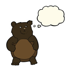 cartoon bear with thought bubble