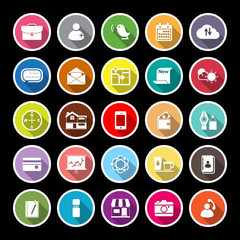 Mobile flat icons with long shadow