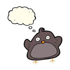 cartoon bird with thought bubble