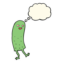 cartoon funny ghost with thought bubble