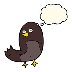 cartoon bird with thought bubble