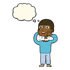 cartoon secret robot with thought bubble