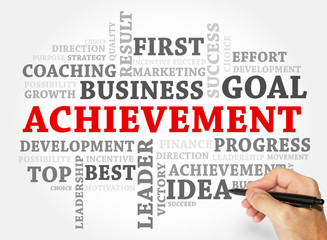 Achievement words concept, Business concept
