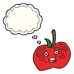 cartoon apple with thought bubble