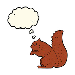 cartoon squirrel with thought bubble