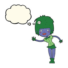 cartoon vampire girl with thought bubble