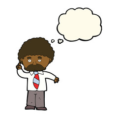 cartoon teacher with thought bubble