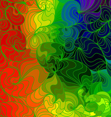 Vector floral background of drawn lines