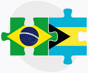 Brazil and Bahamas Flags