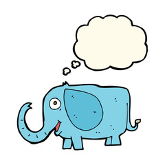 cartoon baby elephant with thought bubble